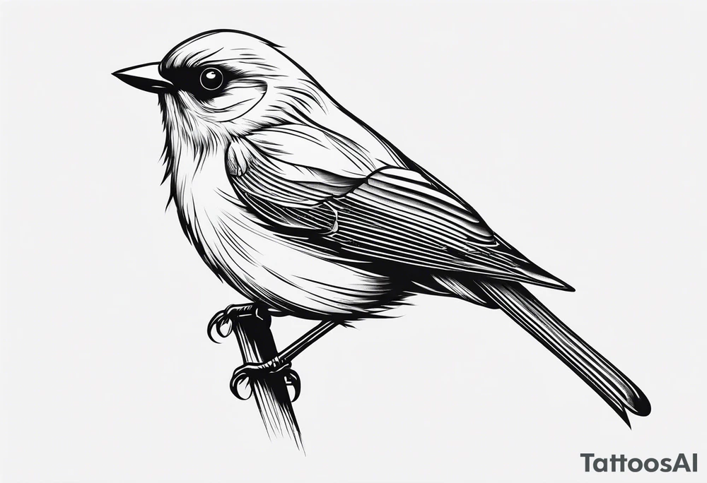 small bird outline minimal detail tattoo idea
