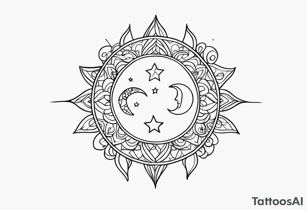 Sol e lua juntos tattoo idea