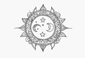 Sol e lua juntos tattoo idea