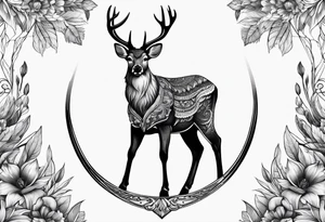 Recurve bow and arrow, deer tattoo idea