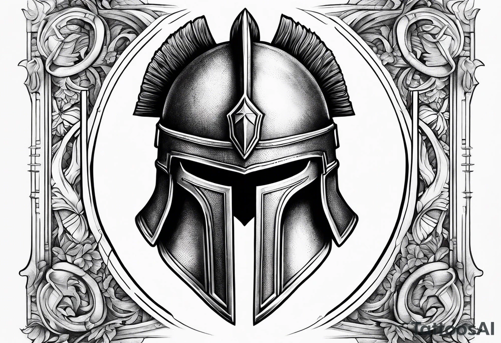 Spartan helmet tattoo idea