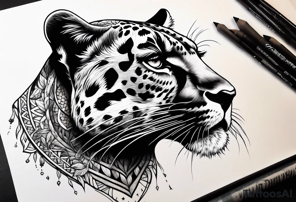 Panther hunting tattoo idea