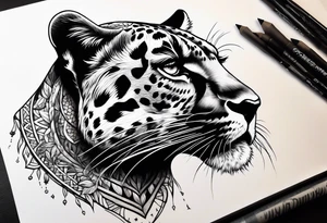 Panther hunting tattoo idea