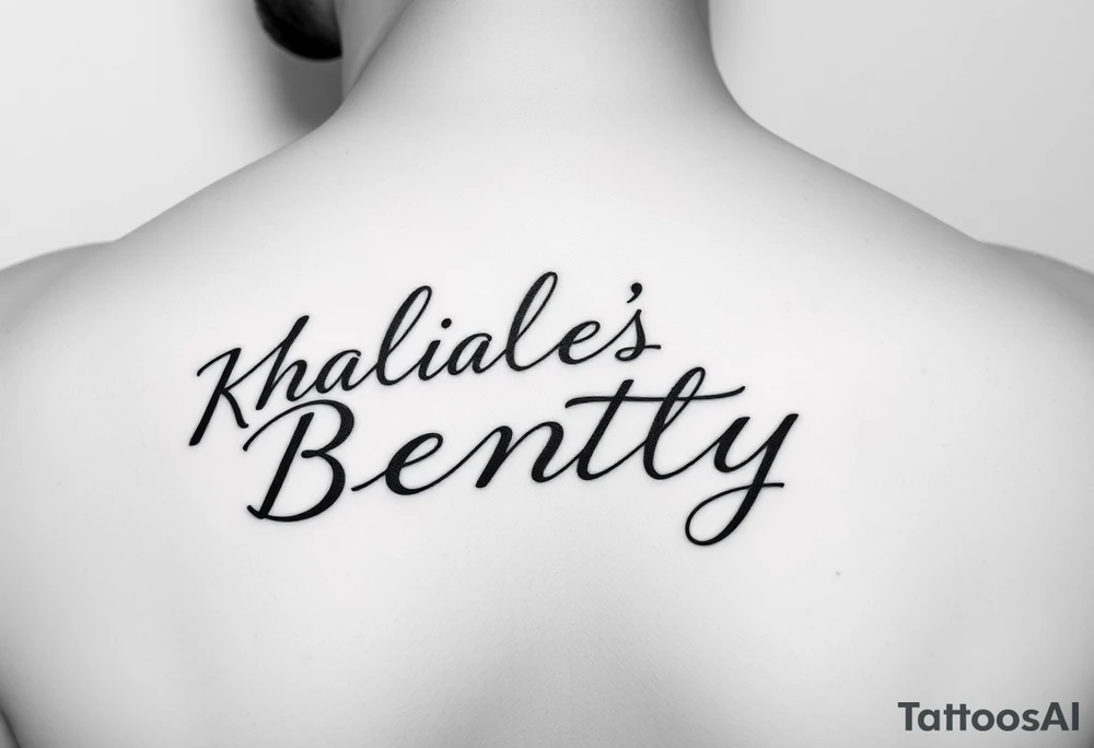 Khaliea’s and Bentley in cursive together tattoo idea