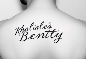 Khaliea’s and Bentley in cursive together tattoo idea