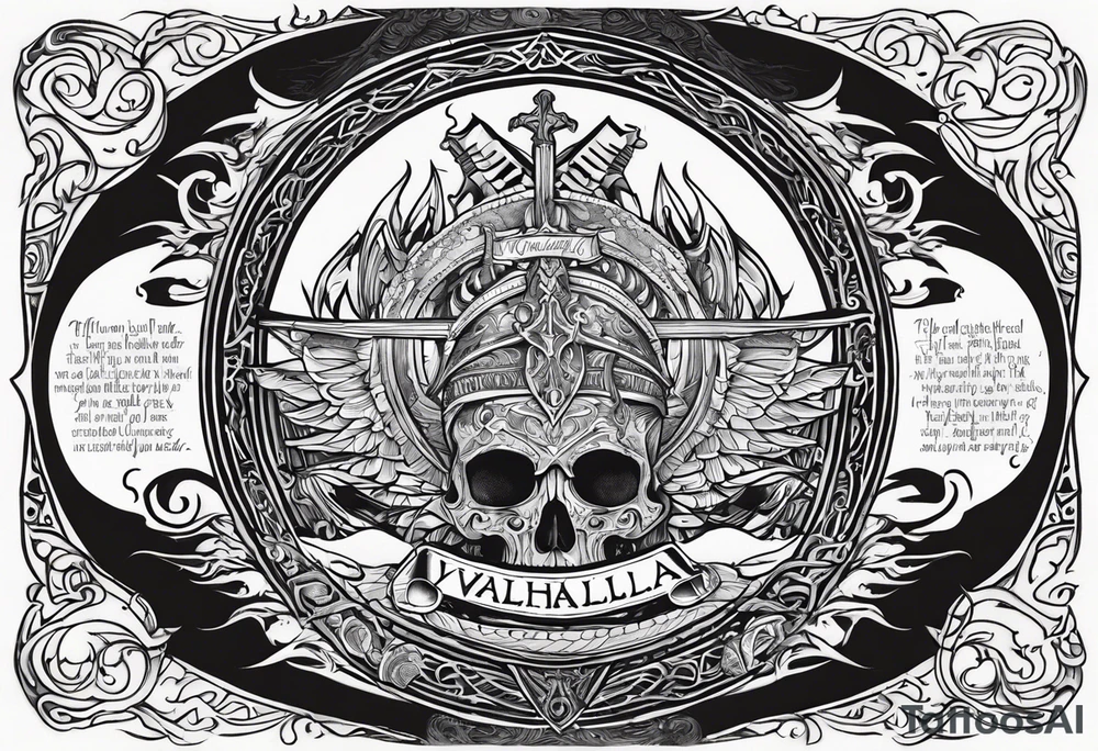 Valhalla death 
prayer poem tattoo idea