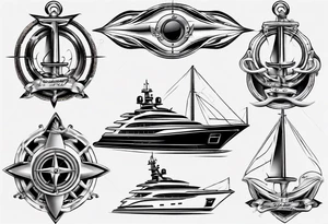 luxury yacht tattoo idea