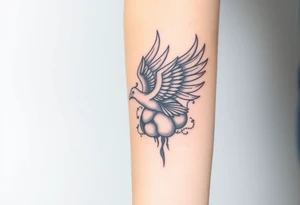 A phoenix flying out of a brain looking powerful tattoo idea