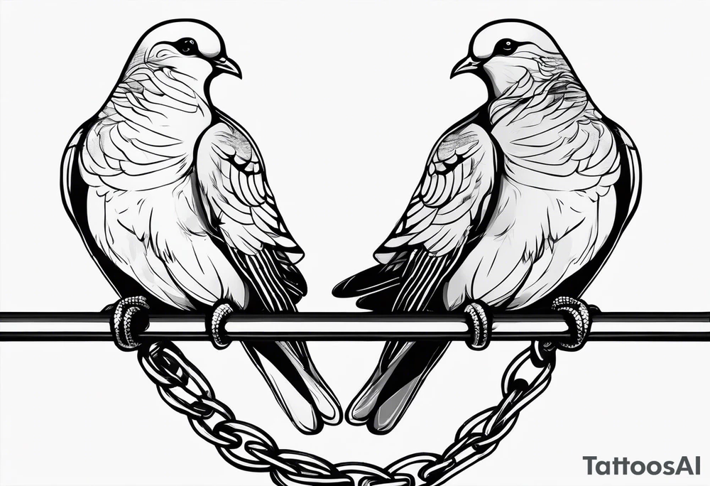 two doves sitting on a wire tattoo idea