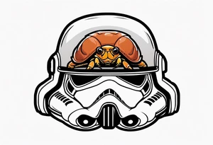 hermit crab inside storm trooper helmet tattoo idea
