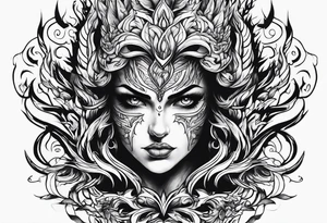 shadow in flames, angry tattoo idea