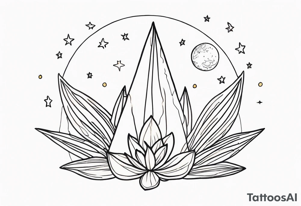 Friendship Yucca Love Mond Star power woman tattoo idea