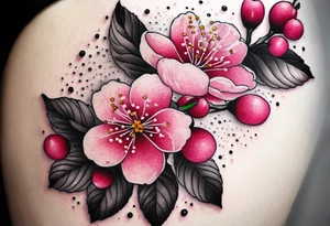 Pink cherry blossoms, lots of color tattoo idea