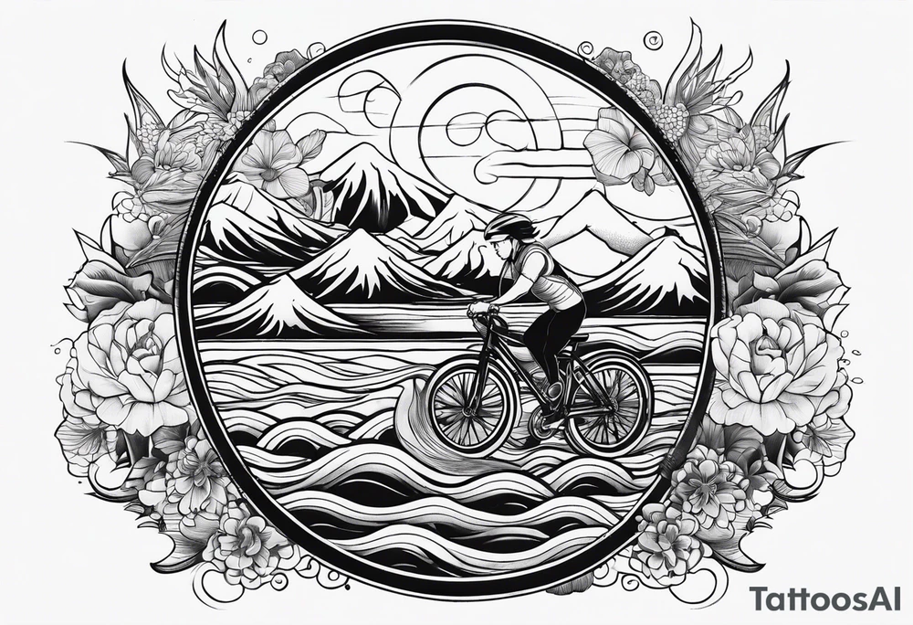 Swim bike run tattoo idea