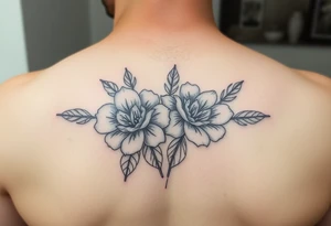 Couples tattoo flowers tattoo idea