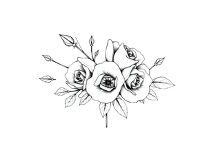 Tatuagem com traços finos inspiradas em corte de espinhos e rosas, livro da autora sarah j maas tattoo idea