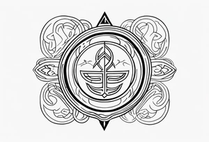 Combination of symbols of resilience and strength tattoo idea