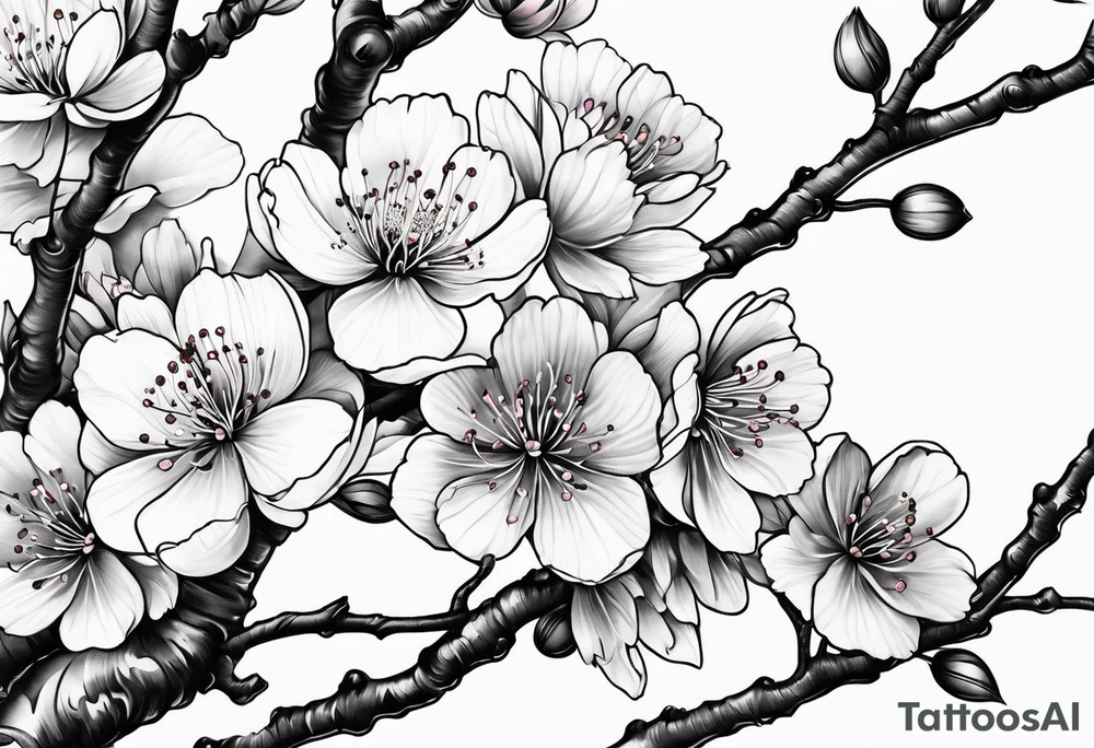Cherry blossom branches tattoo idea