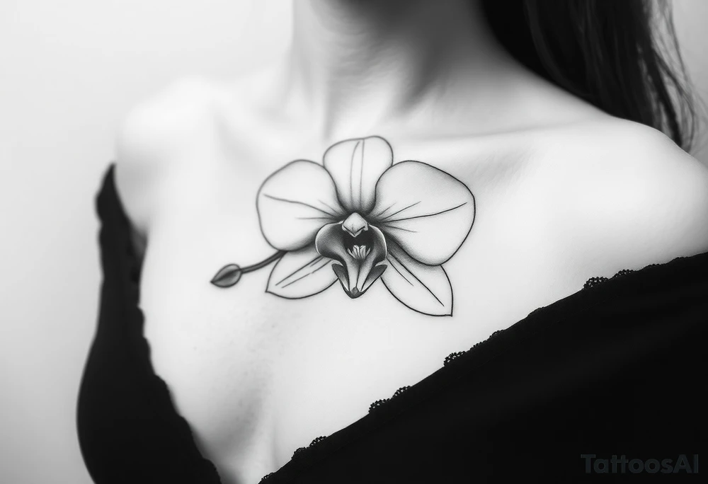 Small orchid flower tattoo idea