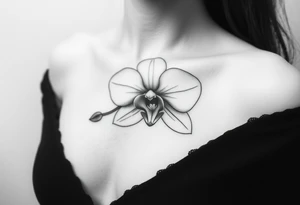 Small orchid flower tattoo idea