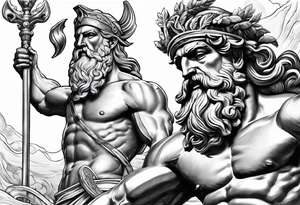 Olympian Hermes and Poseidon tattoo idea