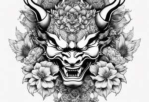 hannya mas withdraw dragon and flower tattoo idea