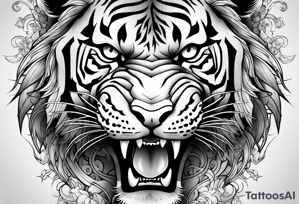 tiger , dragon tattoo idea