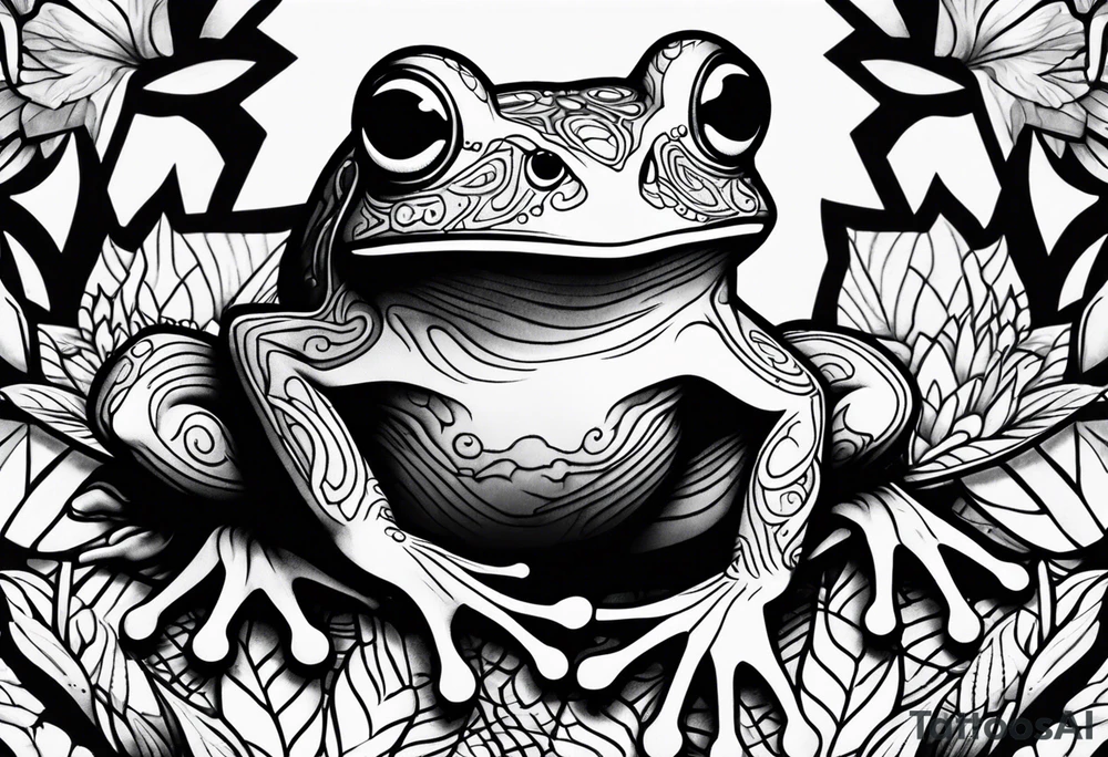 a psychedelic frog tattoo idea