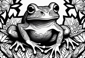 a psychedelic frog tattoo idea