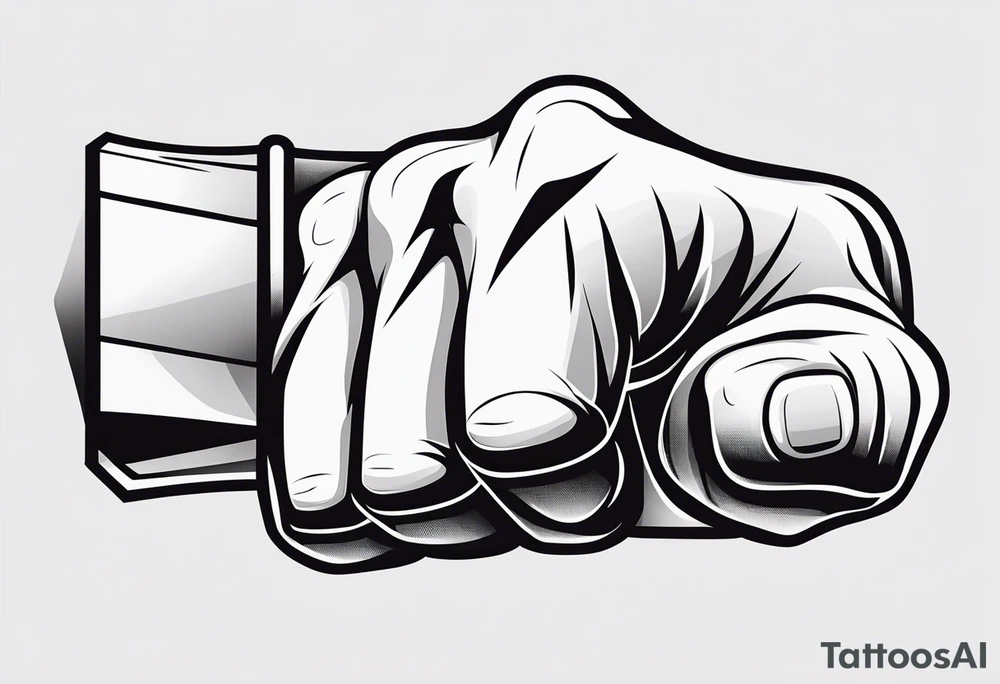 A clenched fist on the back using negative space techniques tattoo idea A clenched fist on the back using negative space techniques tattoo idea