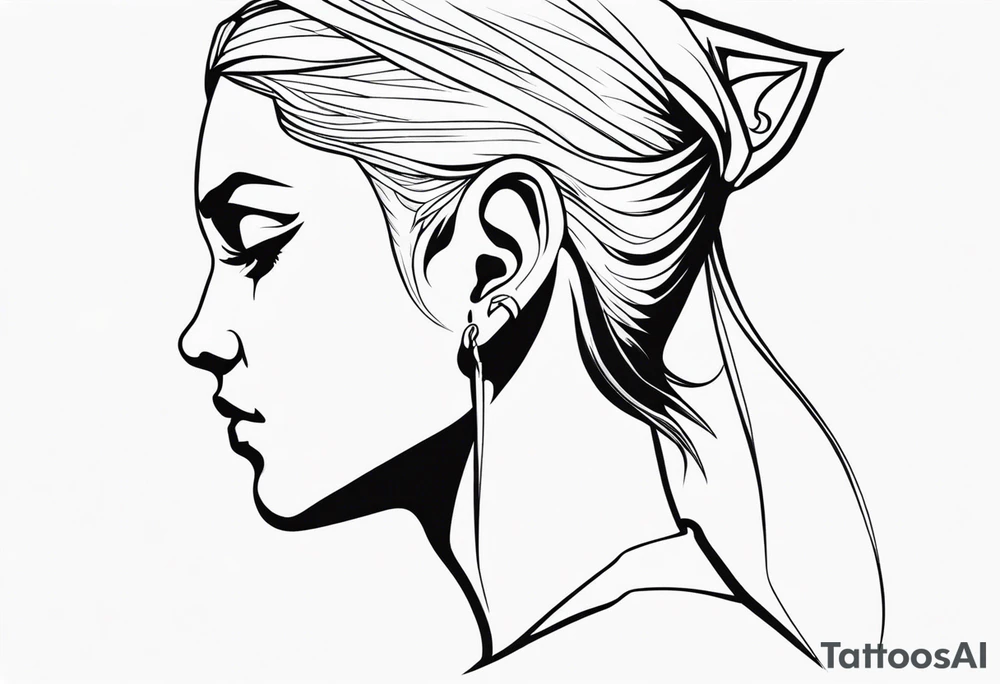 pointed ears elf tattoo idea