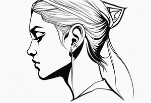 pointed ears elf tattoo idea