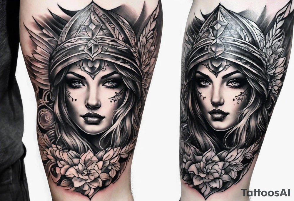 Christian leg sleeve tattoo idea