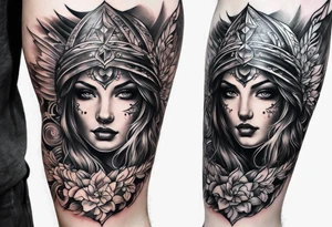 Christian leg sleeve tattoo idea