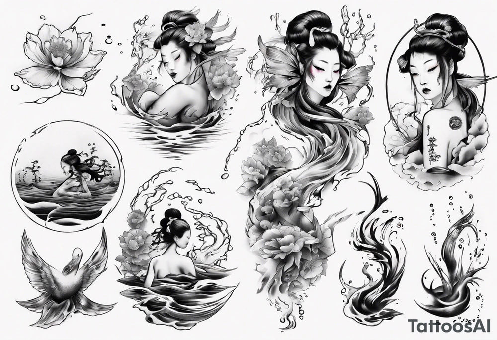 Wasser Nymphe tattoo idea
