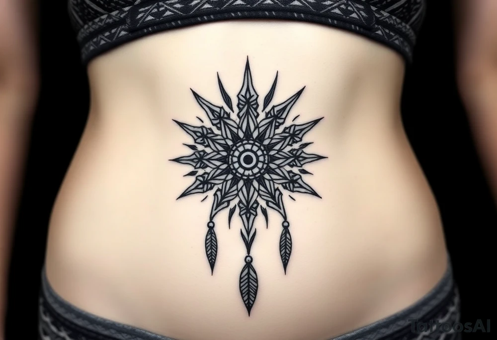 dreamcatcher sun tattoo idea