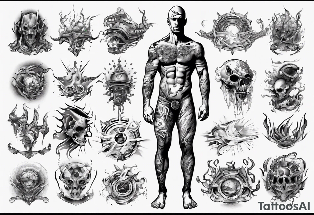 man swimming, no details tattoo idea