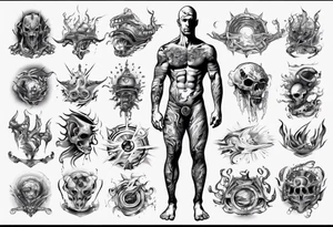 man swimming, no details tattoo idea