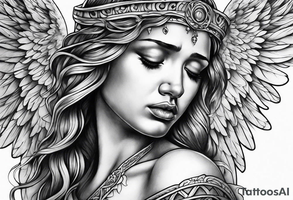 crying angel tattoo idea