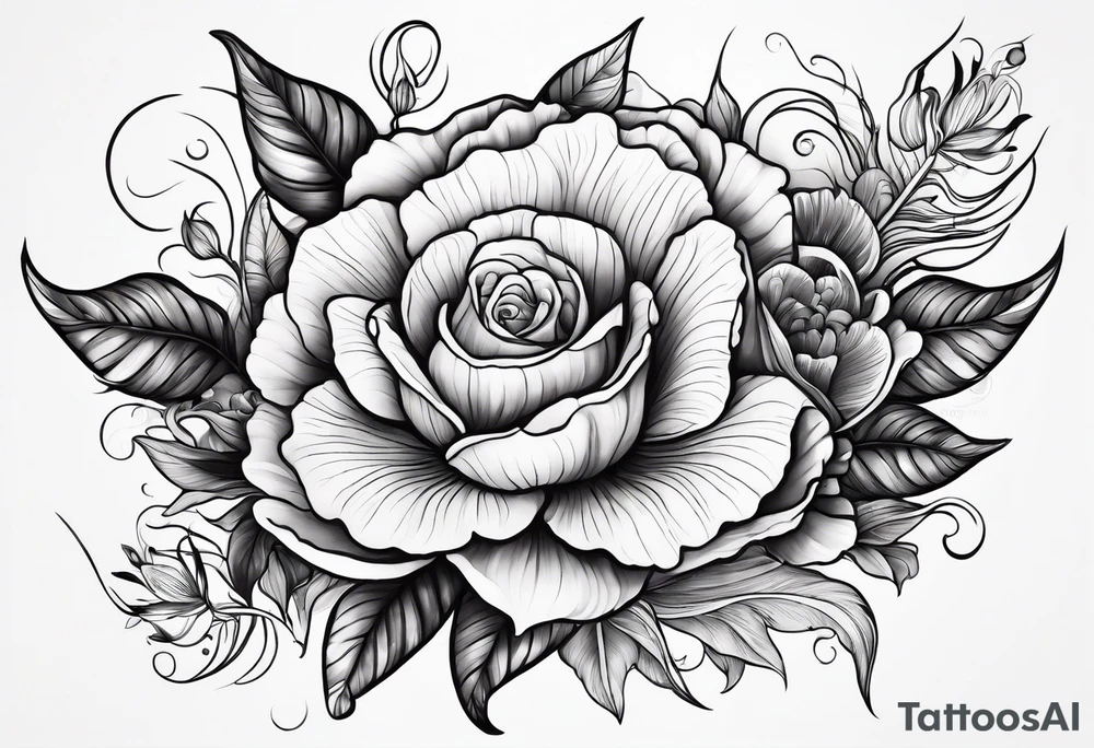 sea, flower tattoo idea