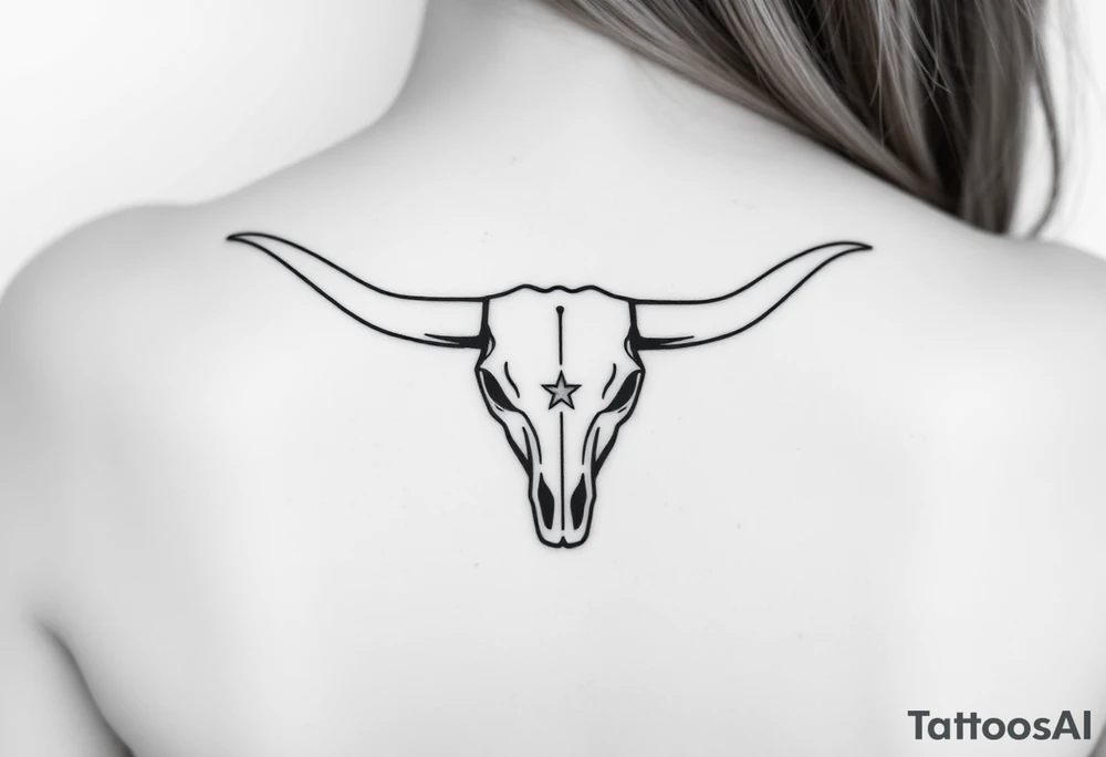 Longhorn skull with Texas flag tattoo idea