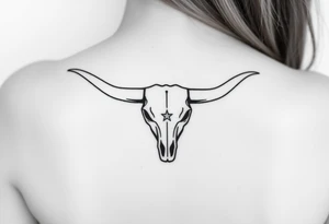 Longhorn skull with Texas flag tattoo idea