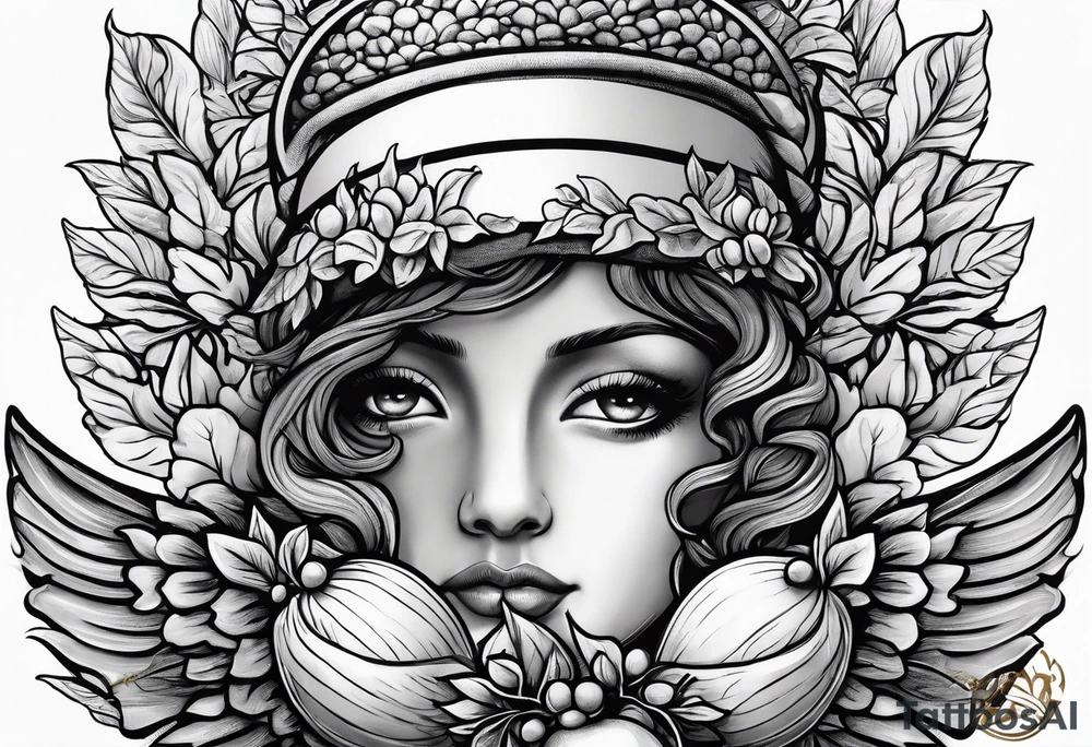 Acorn being carried by angel tattoo idea