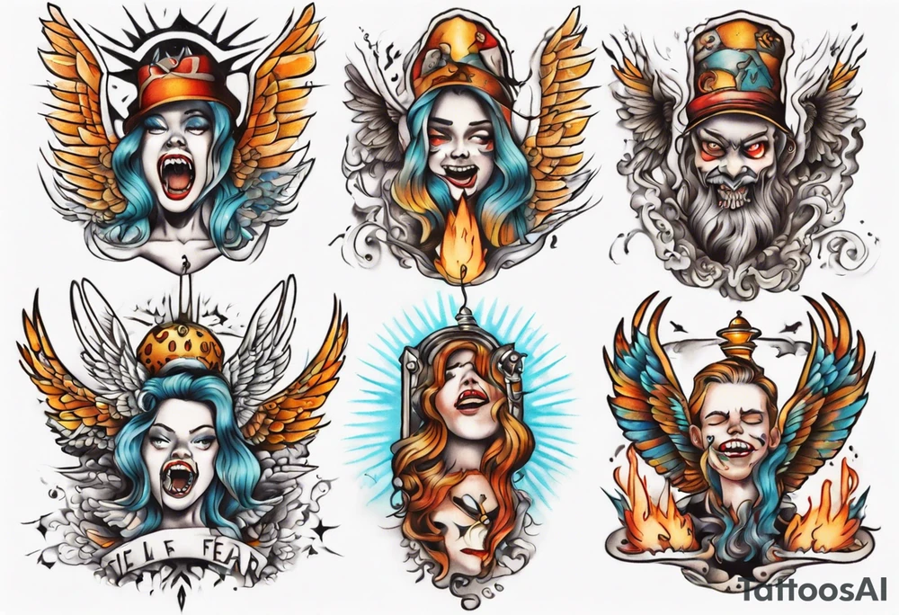Light liberating people from fear tattoo idea