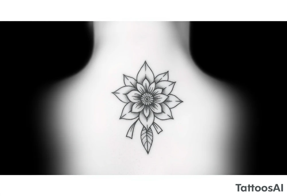 anishinaabe kwe with traditional ojibway flower design tattoo idea
