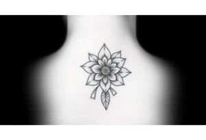 anishinaabe kwe with traditional ojibway flower design tattoo idea