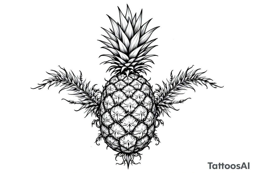Crown pineapple vagina tattoo idea