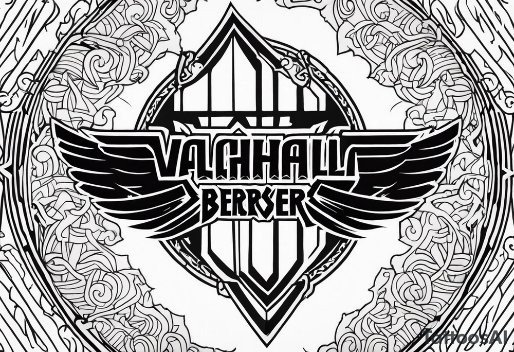 Valhalla berserker round shield tattoo idea