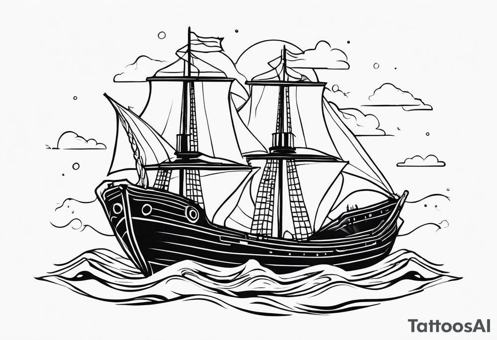 sunken ship tattoo idea