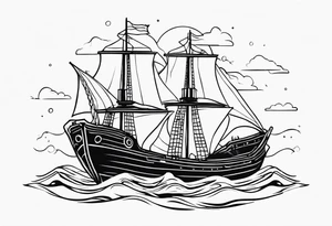 sunken ship tattoo idea